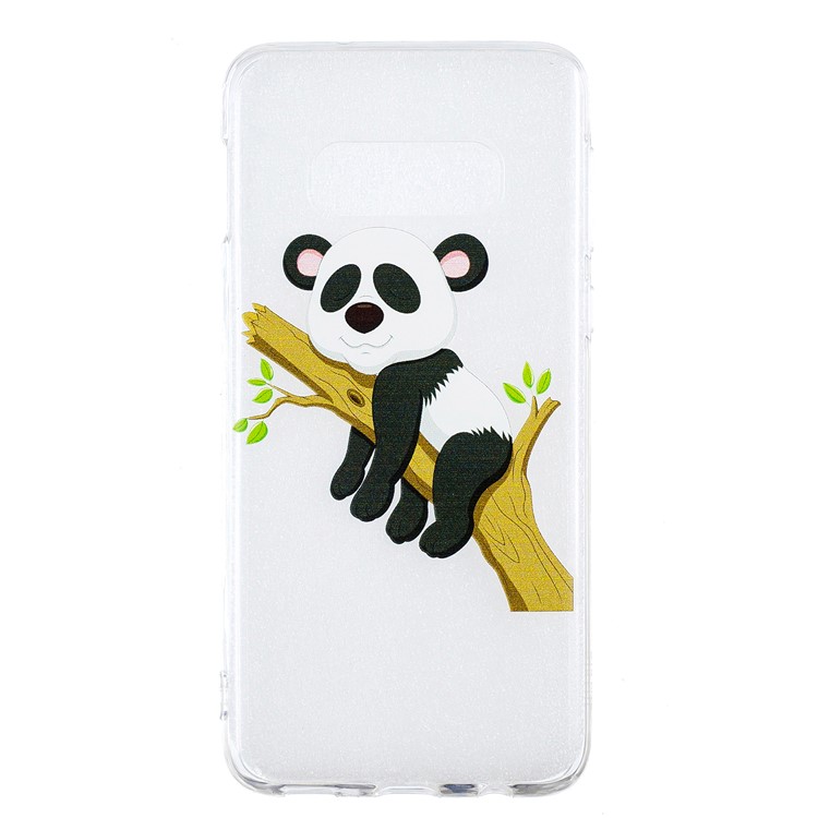 Pattern Printing TPU Phone Case Accessory for Samsung Galaxy S10e - Panda Climbing Tree-2