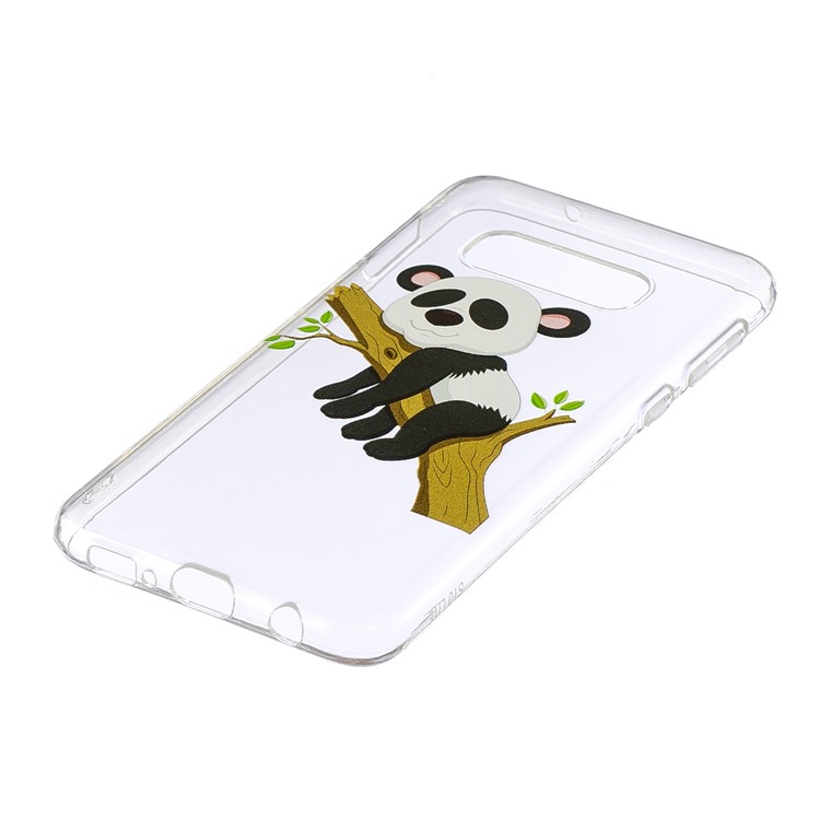 Pattern Printing TPU Phone Case Accessory for Samsung Galaxy S10e - Panda Climbing Tree-3