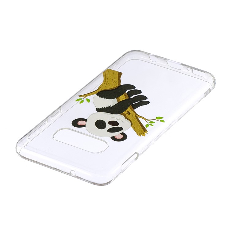Pattern Printing TPU Phone Case Accessory for Samsung Galaxy S10e - Panda Climbing Tree-4