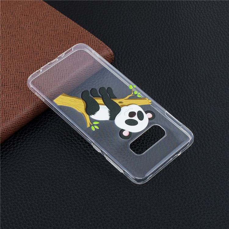 Pattern Printing TPU Phone Case Accessory for Samsung Galaxy S10e - Panda Climbing Tree-7