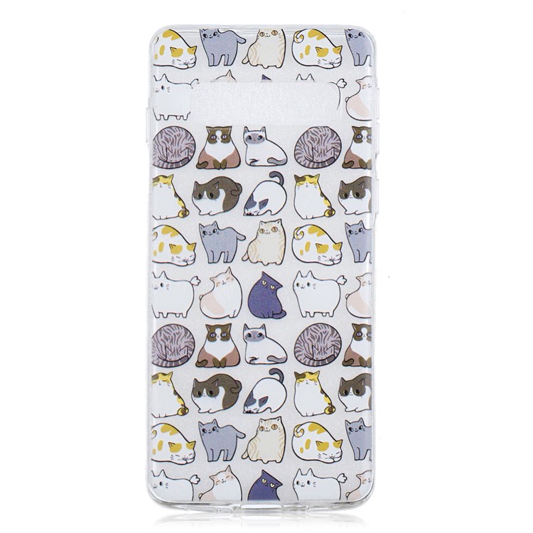 Pattern Printing TPU Soft Case for Samsung Galaxy S10 - Cartoon Animal-1
