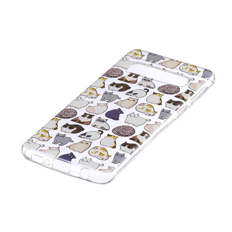 Pattern Printing TPU Soft Case for Samsung Galaxy S10 - Cartoon Animal-2