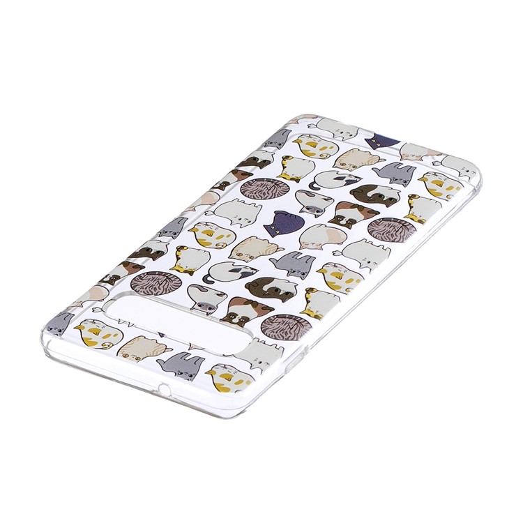 Pattern Printing TPU Soft Case for Samsung Galaxy S10 - Cartoon Animal-3