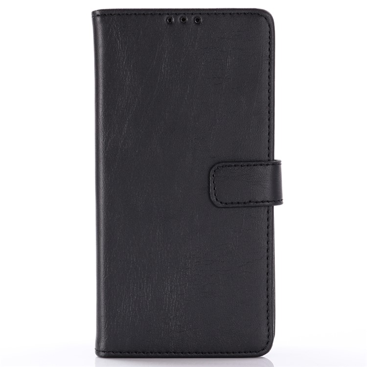 Crazy Horse Wallet Stand de Cuero Para Samsung Galaxy S10 - Negro