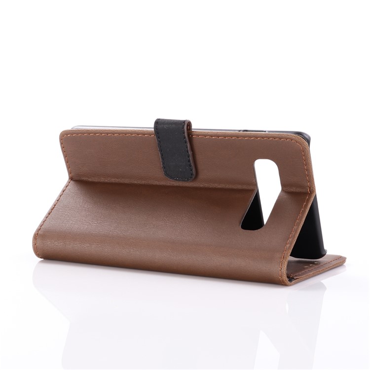 Crazy Horse Magnetic Leather Stand Cover for Samsung Galaxy S10 Plus - Coffee-6