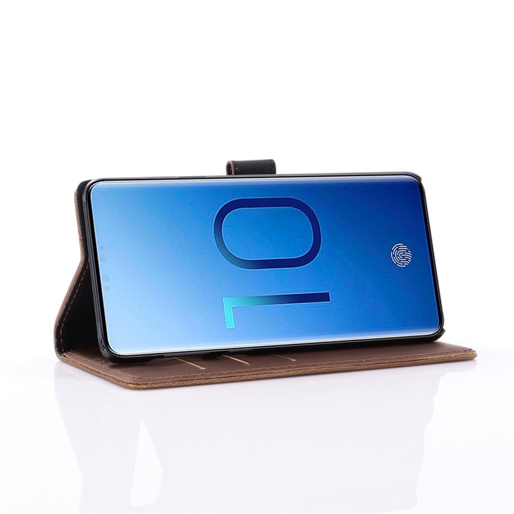 Crazy Horse Magnetic Leather Stand Cover for Samsung Galaxy S10 Plus - Coffee-8