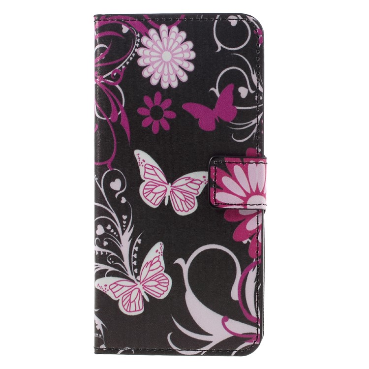 Support Case-portefeuille en cuir pour Samsung Galaxy S7 bord G935 - Butterfly Flowers-3