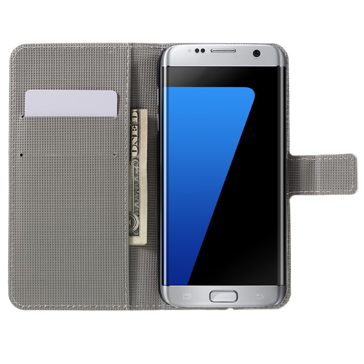 Support Case-portefeuille en cuir pour Samsung Galaxy S7 bord G935 - Butterfly Flowers-6