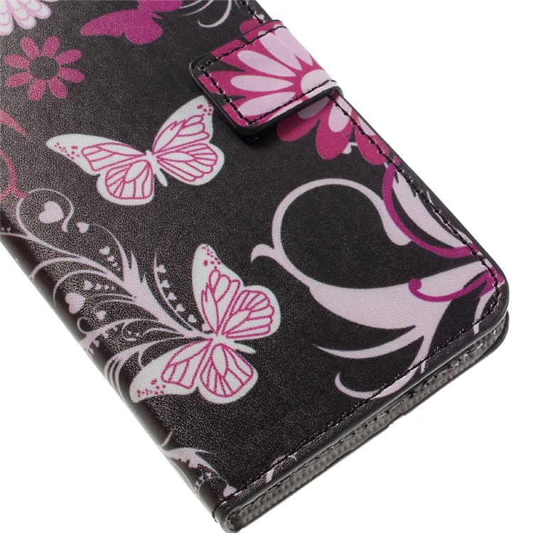 Support Case-portefeuille en cuir pour Samsung Galaxy S7 bord G935 - Butterfly Flowers-8