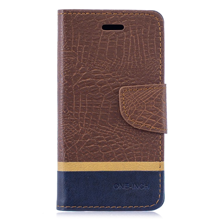 

Crocodile Texture Splicing PU Leather Protector Cover for Samsung Galaxy S10 Lite - Coffee, Galaxy S10e