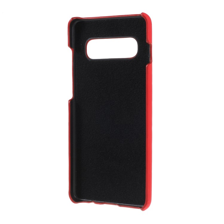 Thermal Induction Fluorescent Color Changing PU Leather Coated PC Back Cover for Samsung Galaxy S10 - Red / Yellow-5