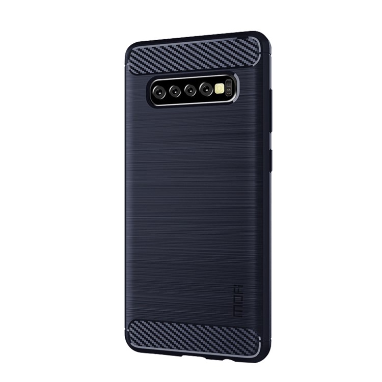 Mofi углеродного волокна текстуры матовый чехол для samsung galaxy s10 plus - темно-синий