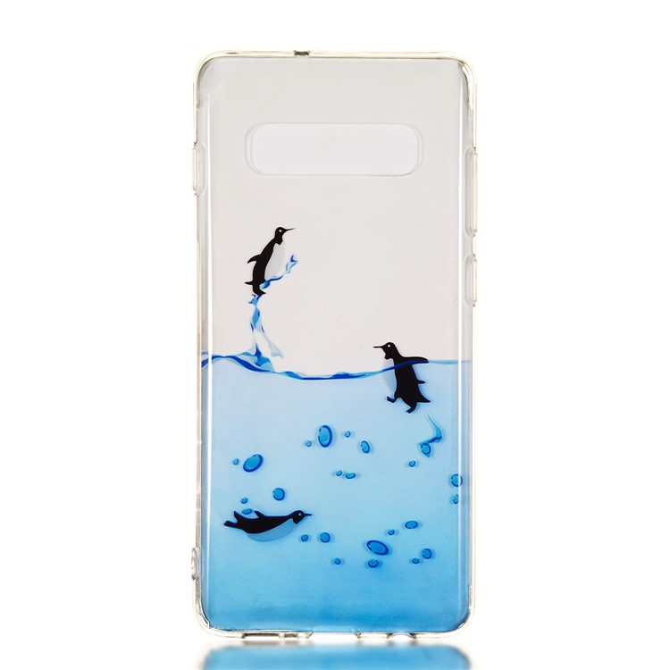 Pour Samsung Galaxy S10 Plus Motif IMD Impression Couverture De Téléphone TPU - Pingouins-2