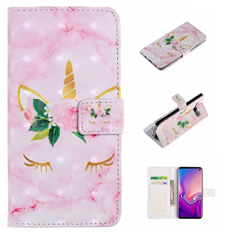 

Для Samsung Galaxy S10 С Тисненым Рисунком [декор Для Светлых Пятен] Кожаный Бумажник Флип-кейс - Уникальный С Цветком, Galaxy S10