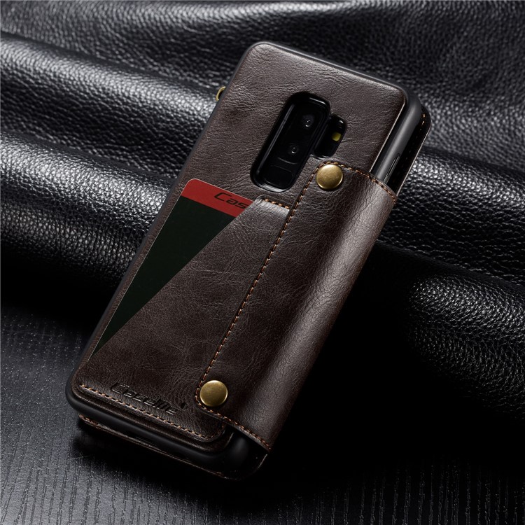 CASEME 011 Series Detachable 2-in-1 Business Zipper Leather Wallet Phone Case for Samsung Galaxy S9+ SM-G965 - Coffee-16