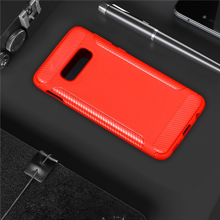 

Matte TPU Carbon Fiber Texture Protection Case for Samsung Galaxy S10e - Red, Galaxy S10e