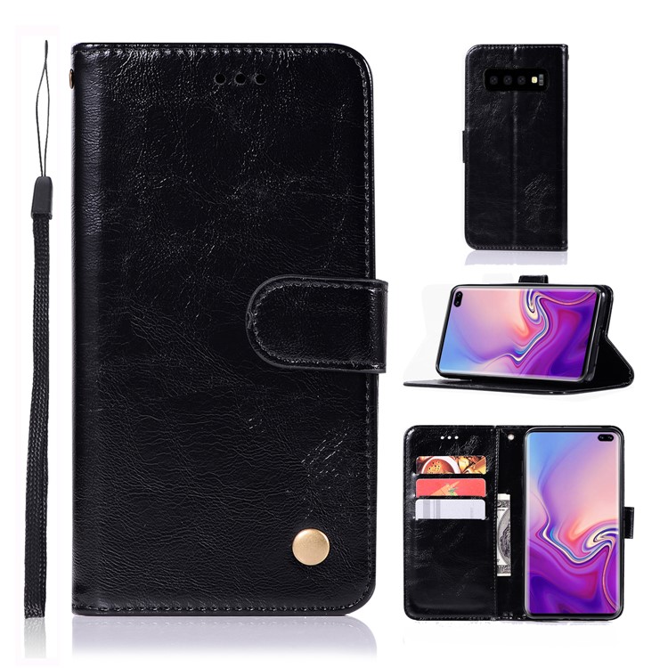 

Vintage Premium PU Leather Wallet Case with Stand for Samsung Galaxy S10 Plus - Black, Galaxy S10 Plus