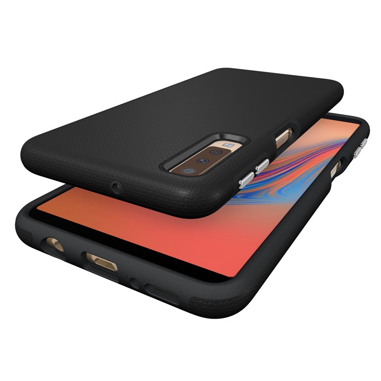 Anti-skid PC + TPU Hybrid Armor Case for Samsung Galaxy A7 (2018) - Black-13