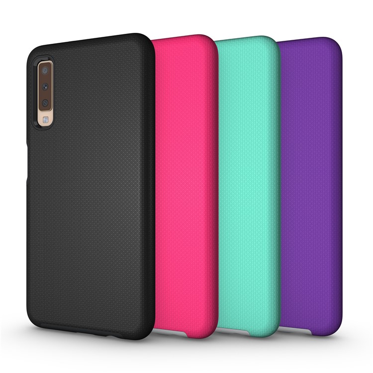 Anti-skid PC + TPU Hybrid Armor Case for Samsung Galaxy A7 (2018) - Black-17