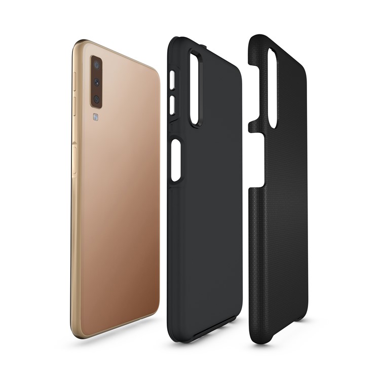 Anti-skid PC + TPU Hybrid Armor Case for Samsung Galaxy A7 (2018) - Black-9