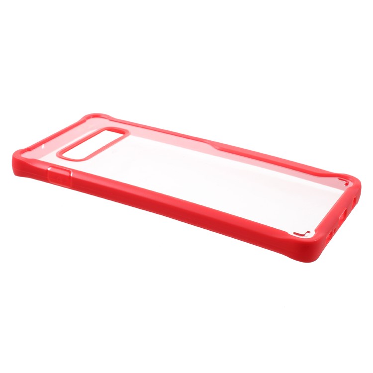 Shock-absorption Acrylic + Silicone Hybrid Back Case for Samsung Galaxy S10 Plus - Red-2