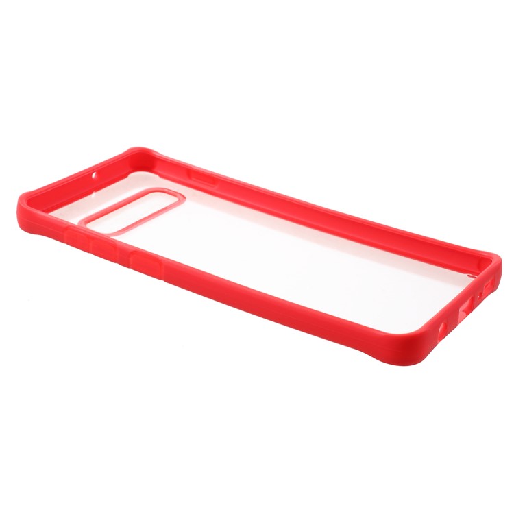 Shock-absorption Acrylic + Silicone Hybrid Back Case for Samsung Galaxy S10 Plus - Red-3