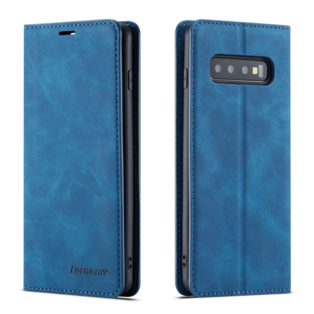 Forwenw кожаный чехол-подставка для кошелька для samsung galaxy s10 - синий