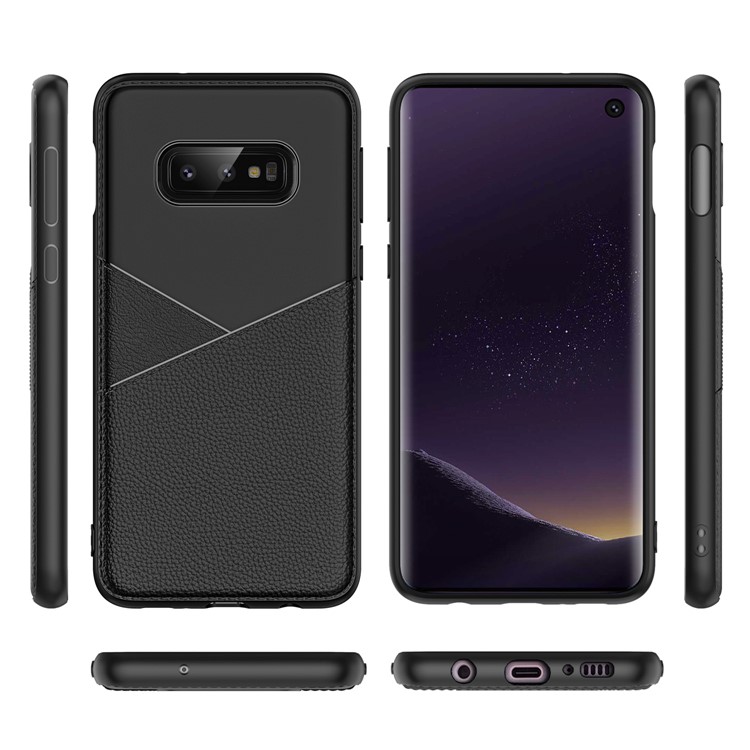 20PCS/Pack Litchi Skin TPU Case with Card Slots for Samsung Galaxy S10 Lite - Black-6