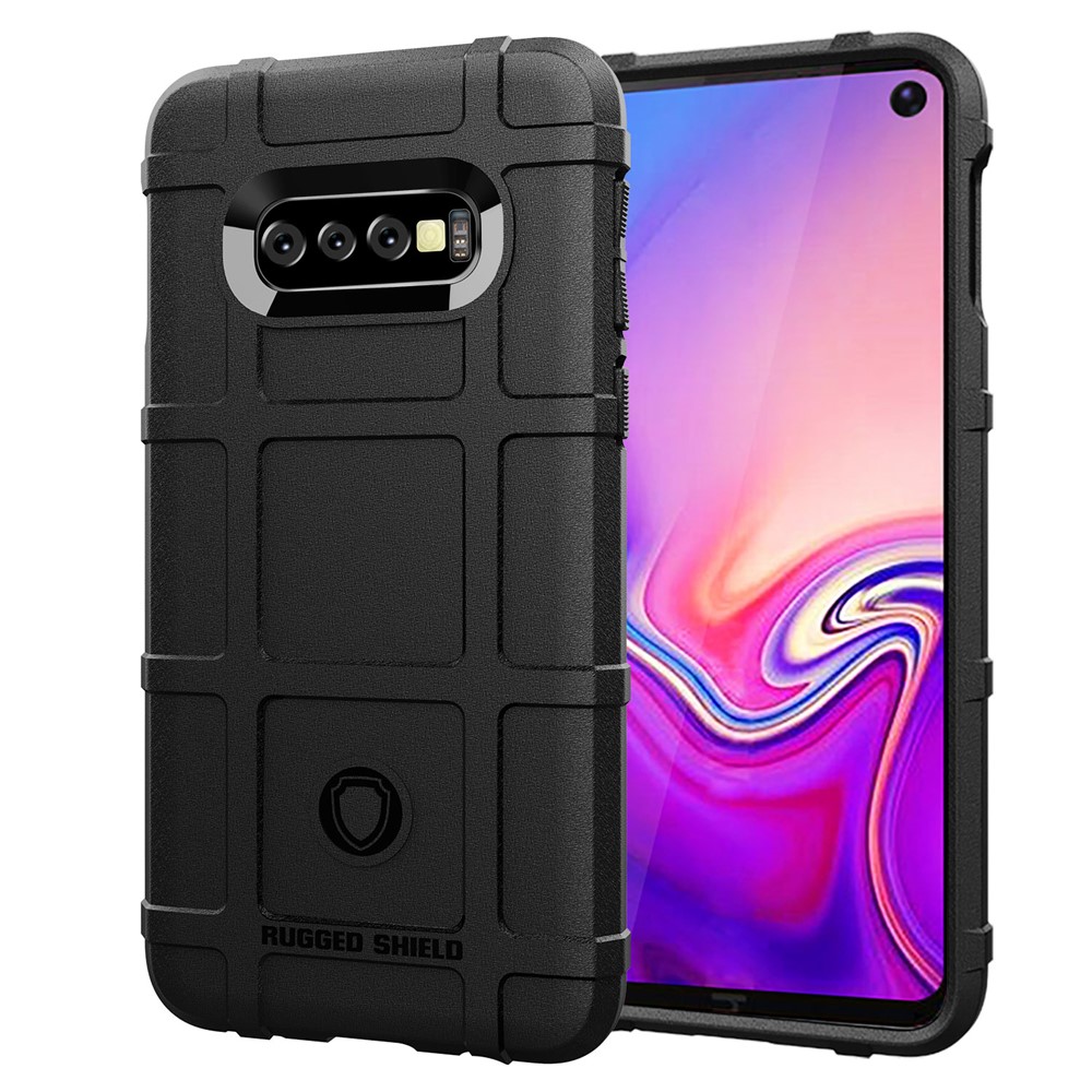 Anti-shock  Square Grid Texture TPU Back Case for Samsung Galaxy S10 Lite - Black-1