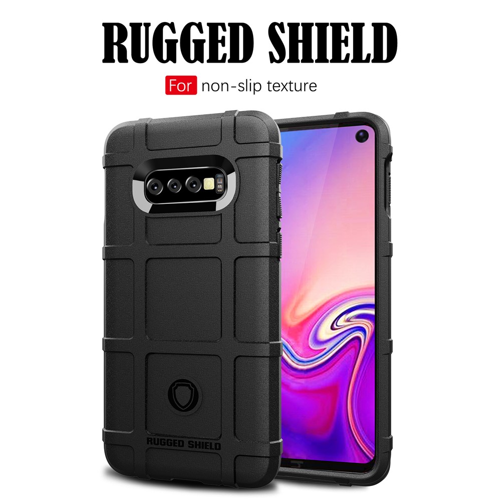 Anti-shock Square Grid Texture TPU Back Case for Samsung Galaxy S10 Lite - Black-2