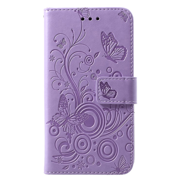 

Imprinted Butterfly Flower PU Leather Protecive Cover for Samsung Galaxy S10e - Purple, Galaxy S10e
