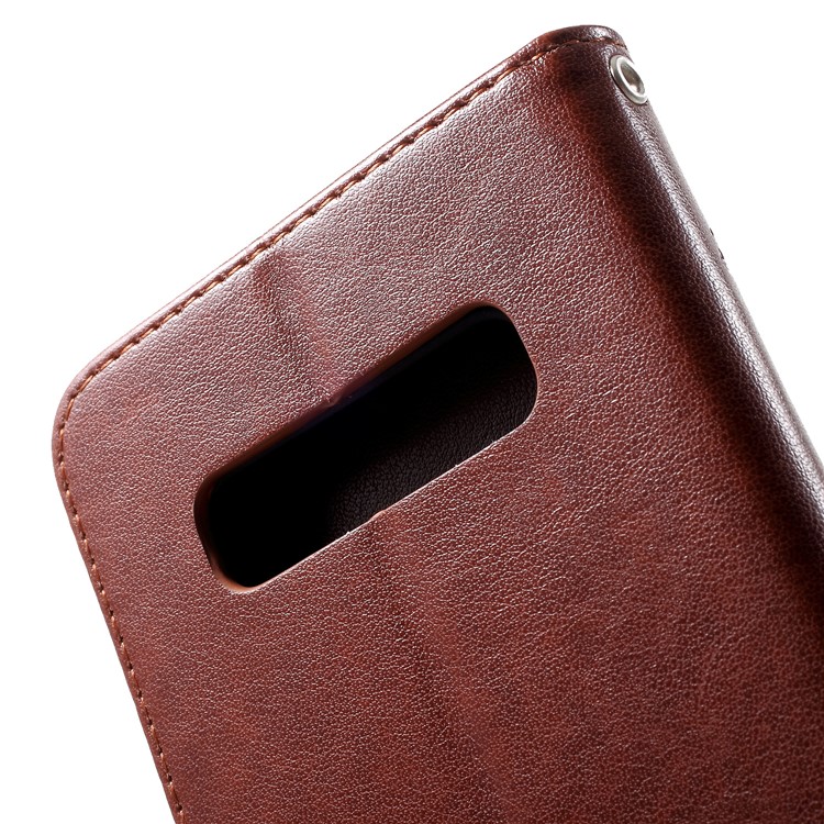 Imprint Flower Wallet Leather Stand Case for Samsung Galaxy S10 Plus - Brown-8