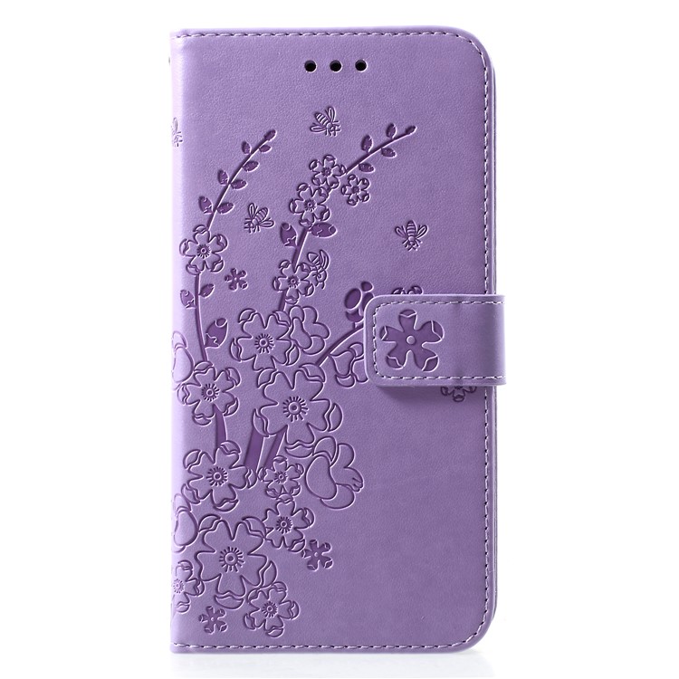 

Отпечаток Цветка Магнитный Кожаный Чехол-подставка Для Samsung Galaxy S10 Plus - Пурпурный, Galaxy S10 Plus