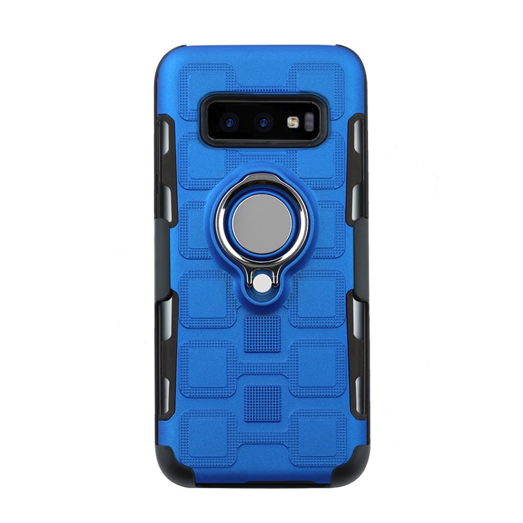 

Geometric Pattern TPU PC Belt Clip Hybrid Case for Samsung Galaxy S10 (Silver Kickstand and Magnetic Iron) - Baby Blue, Galaxy S10