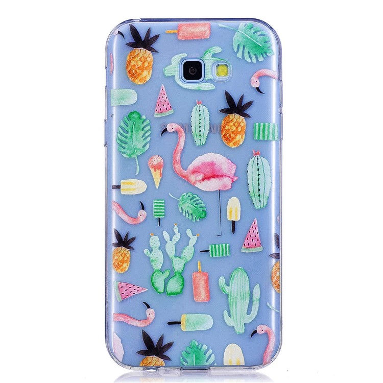 

Печать Шаблона ТПУ Защитный Чехол Для Samsung Galaxy J4 + - Фламинго И Кактус, Galaxy J4+