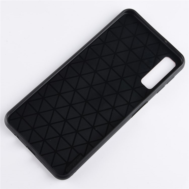 PU Leather Coated TPU Cover Case for Samsung Galaxy A7 (2018) - Black-4