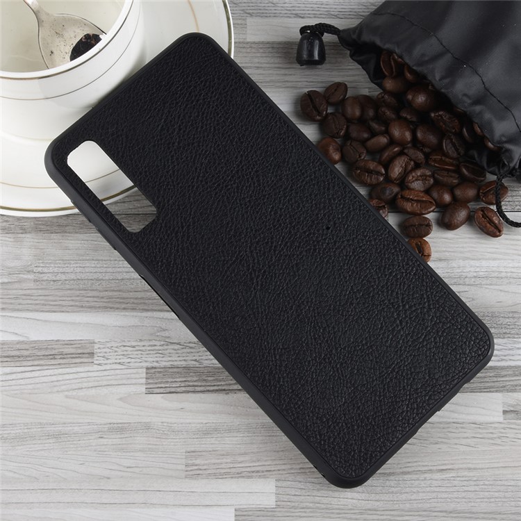 PU Leather Coated TPU Cover Case for Samsung Galaxy A7 (2018) - Black-5