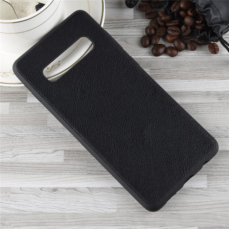 PU Leather Coated TPU Soft Case for Samsung Galaxy S10 - Black-7