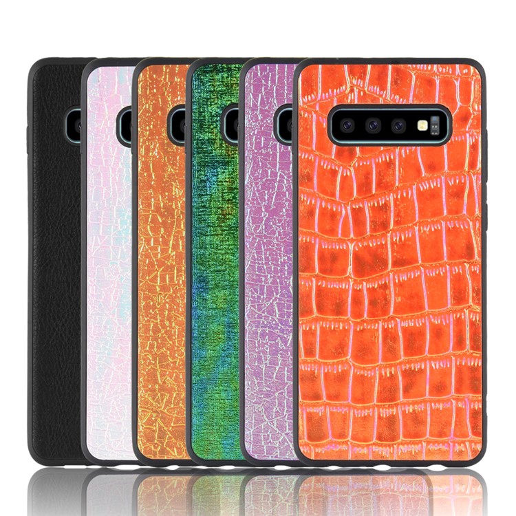 PU Leather Coated TPU Soft Case for Samsung Galaxy S10 - Black-9