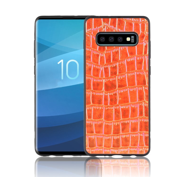 

PU Leather Coated TPU Phone Shell for Samsung Galaxy S10 - Brown, Galaxy S10