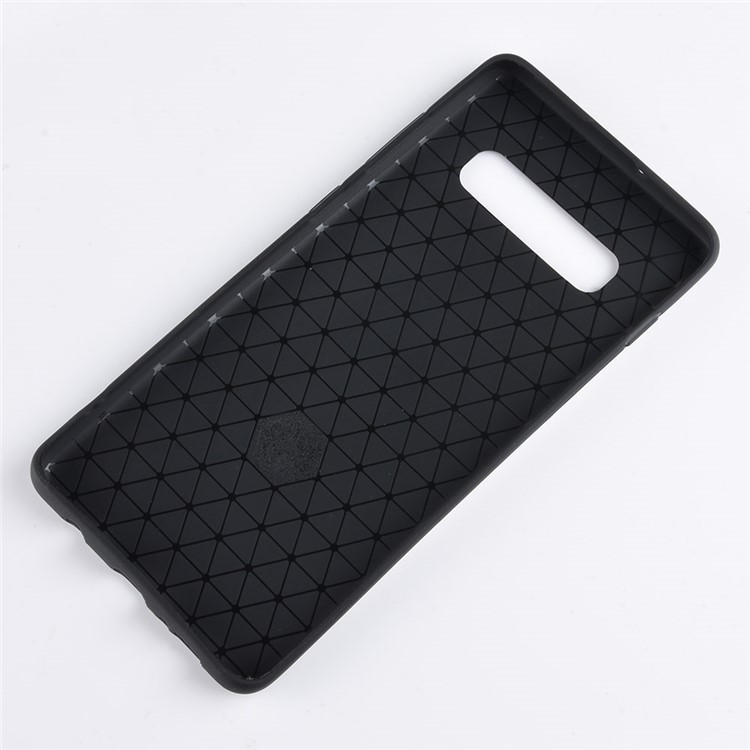 PU Leather Coated TPU Mobile Case for Samsung Galaxy S10 Plus - Black-5