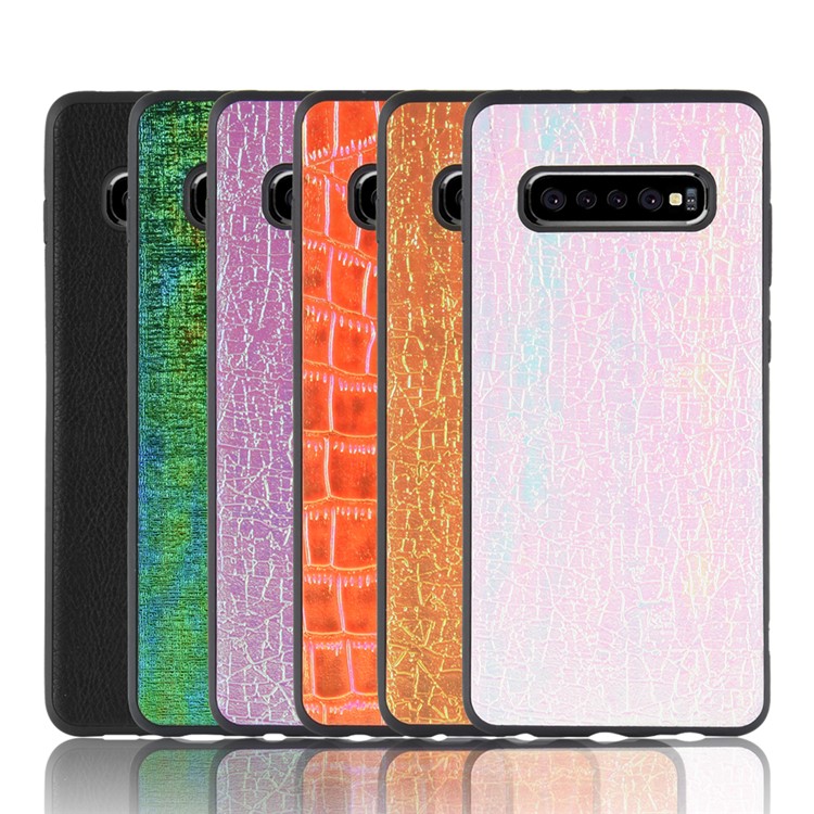 PU Leather Coated TPU Mobile Case for Samsung Galaxy S10 Plus - Black-9