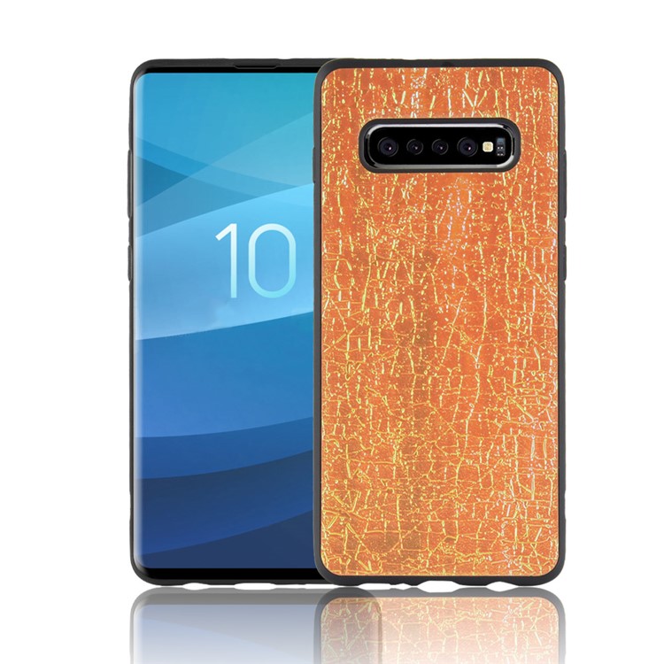 

PU Leather Coated TPU Mobile Shell for Samsung Galaxy S10 Plus - Gold, Galaxy S10 Plus