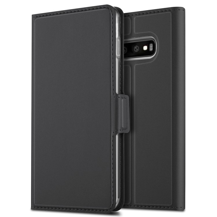 Magnetic Adsorption Leather Flip Stand Case with Card Holder for Samsung Galaxy S10 Plus - Black-8