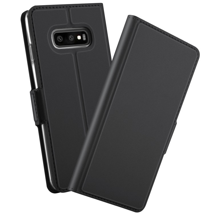 Magnetic Adsorption Leather Flip Stand Case with Card Holder for Samsung Galaxy S10 - Black-1