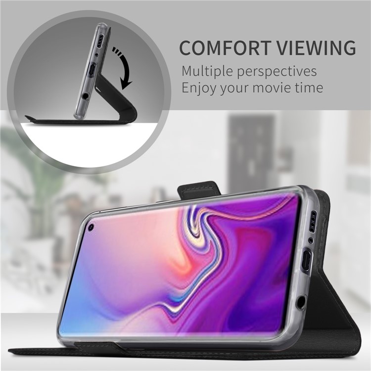 Magnetic Adsorption Leather Flip Stand Case with Card Holder for Samsung Galaxy S10 - Black-3