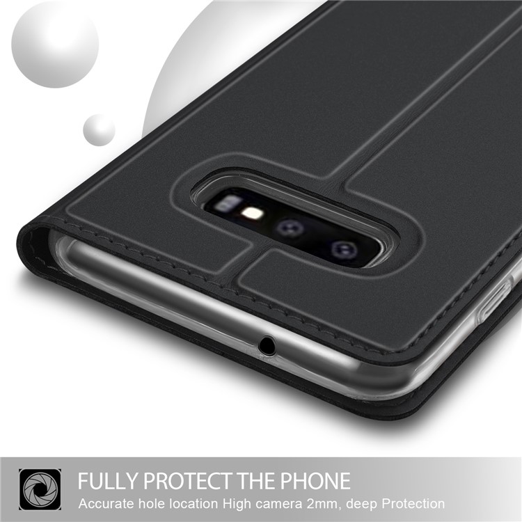 Magnetic Adsorption Leather Flip Stand Case with Card Holder for Samsung Galaxy S10 - Black-4