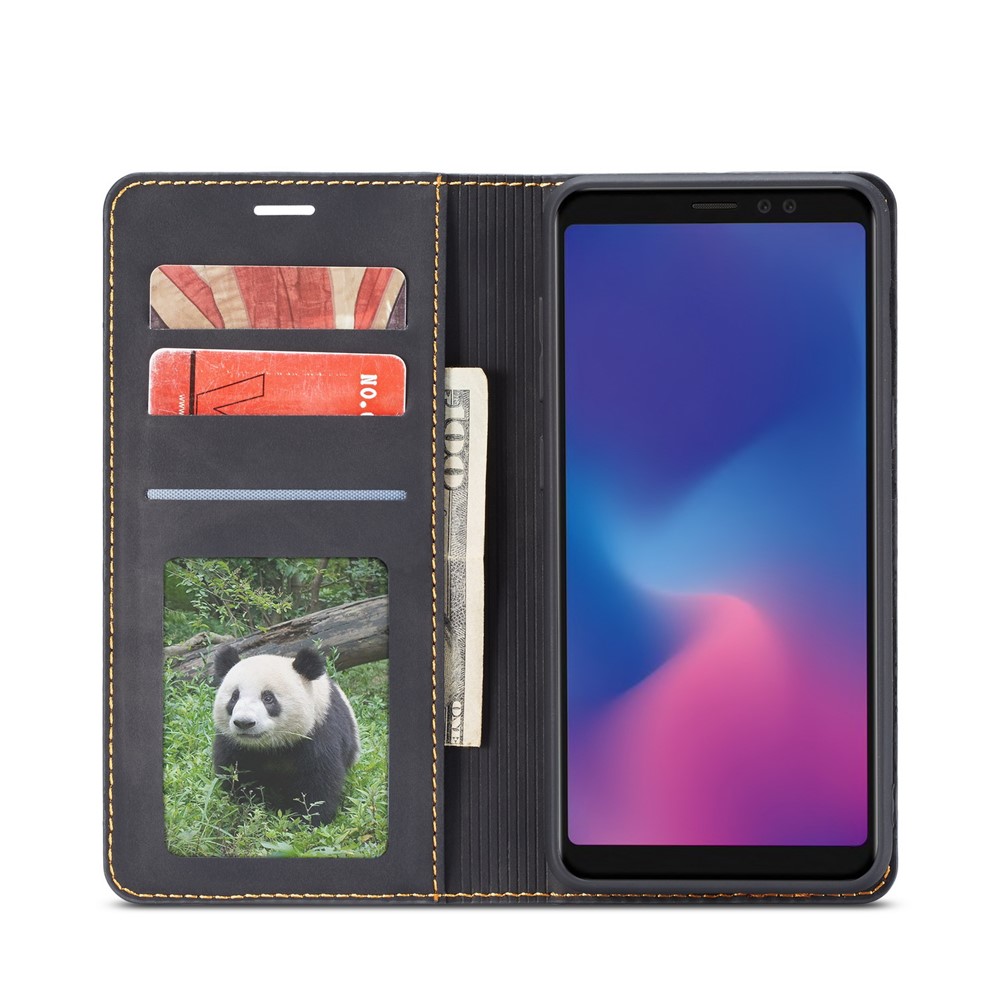 Forwenw Fantasy Series Silky Touch Portafoglio In Pelle Per Samsung Galaxy A8 (2018) - Nero