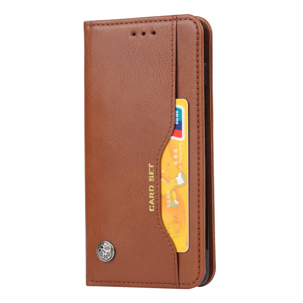 Carcasa Protectora De La Cartera Del Soporte Auto Absorbido De Cuero De La PU Para Samsung Galaxy S10 - Marrón-2