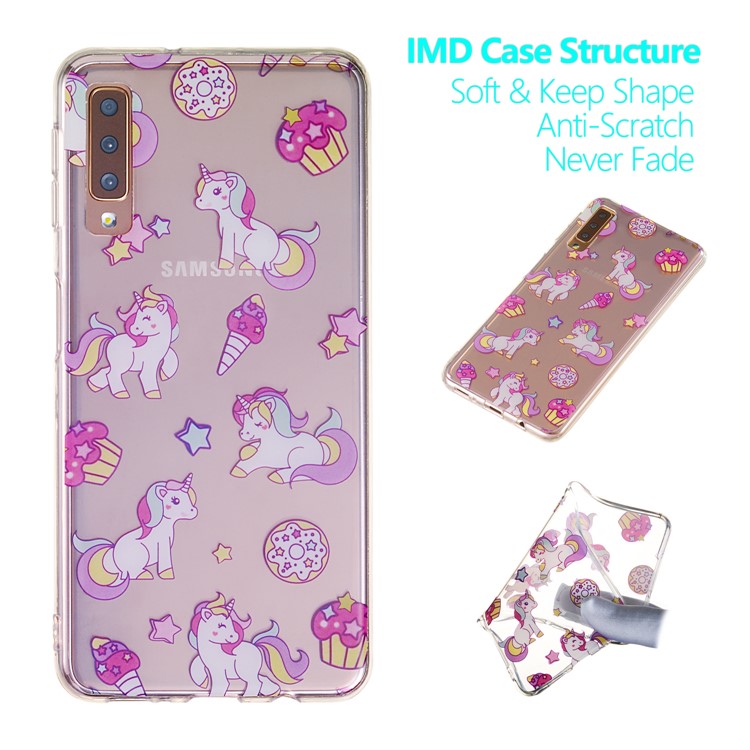 

Pattern Printing IMD Soft TPU Shell for Samsung Galaxy A7 (2018) A750 - Unicorn, Galaxy A7 (2018)